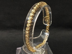 K18 18 золотой YG бриллиант браслет желтое золото D1.0ct 7.8g 17.5cm магазин квитанция возможно 