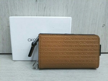 CK Calvin Klein カルバンクライン キーケース 小銭入れ付き 802611 キャメル 箱有_画像1