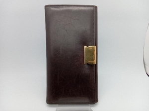 Salvatore Ferragamo 228692 складывающийся пополам длинный кошелек темно-коричневый Gold металлические принадлежности Ferragamo 