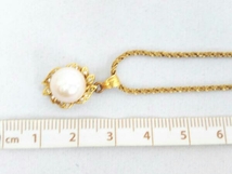 K18 イエローゴールド 真珠/天然ダイヤモンド 41.5cm 総重量7.2g ネックレス アクセサリー ソーティング付_画像6