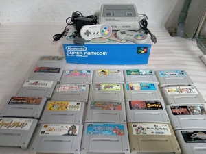  Super Famicom body, cassette set ak tray The -ONI Zelda. legend large .. monogatari Yamato takeru Indy * Jones .... etc. 