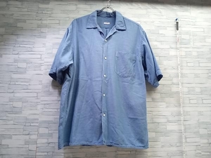 COMOLI/コモリ/T01-02012/ベタシャンオープンカラーシャツ/サックスブルー/ 半袖シャツ