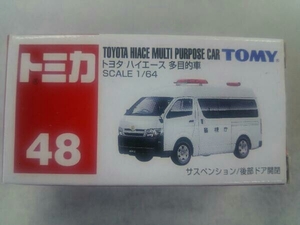 トミカ No.48 トヨタ ハイエース 多目的車 赤箱 ロゴ青字 中国製 トミー