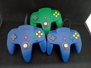  Junk [ operation not yet verification therefore ]3 piece set NINTENDO64 controller blue green 