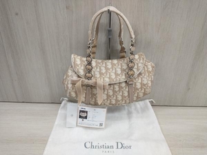 【鑑定書付き】Christian Dior／トロッター 01-RU-1005／ハンドバッグ 保存袋付き 店舗受取可
