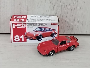 トミカ No.81 ポルシェ 930 ターボ タイプ 赤 黒シート リアウィング黒ライン 1Hホイール 裏板刻印No.F1 赤箱 ロゴ赤字 中国製 トミー