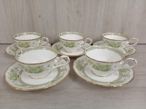 Noritake ノリタケ オリエンタルトレイル カップ＆ソーサー 5客セット 4630 金彩 花柄 茶器 箱無し