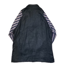 18SS Yohji Yamamoto POUR HOMME Fastener Notch Linen Stripe Sleeves Jacket 1 BLK HW-B25-807 ヨウジヤマモトプールオム 店舗受取可_画像2