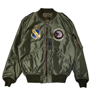 THE REAL McCOY’S TYPE L-2 335th FIGHTER SQDN Blouson Wappen Khaki Jacket ワッペン ジャケット SIZE 40 ザ リアル マッコイズ