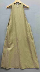 DRESSTERIOR Dress Terior rio pe reflet a One-piece 085-52060linen. no sleeve One-piece size 38 beige long made in Japan 