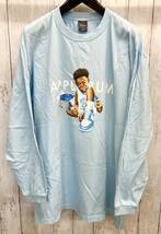 APPLBURM /North Carolina Boy/長袖Tシャツ/アップルバム/プリントTシャツ/XXL/ライトブルー/春_画像1