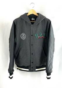 ★ STUSSY ストゥーシー I.S.T. varsity jacket スタジャン M グレー 冬