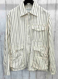 SASSAFRAS /SEEDS CARRY JACKET/シーズキャリージャケット /ササフラス/Striped /長袖シャツ/Sサイズ/春