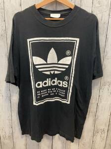 adidas アディダス ヴィンテージ 90s ブラック ビックロゴ 半袖Tシャツ サイズ不明