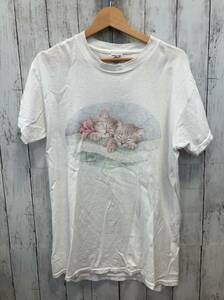 DELTA デルタ 90s〜 首元汚れ ホンジュラス製（北アメリカ）半袖tシャツ コットン RN15373 ホワイト サイズM