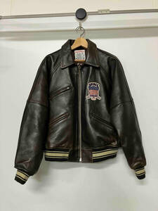 AVIREX Avirex .. shop 1 anniversary commemoration jacket other leather jacket size S. when . badge Logo character original leather 100% polyester 