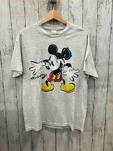 Disney Mickey ディズニー ミッキーマウス Character s USA USA製 プリント 半袖Tシャツ メンズインナー グレー Lサイズ