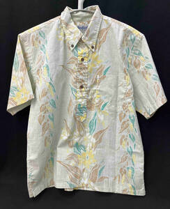 SUN SURF HARF BUTTON SHIRT 東洋エンタープライズ サンサーフ ハーフボタン 半袖 アロハ シャツ M 黄緑 花柄 グリーン系 M32083