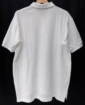 Papas パパス 半袖 ポロシャツ メンズ L 白 ホワイト 綿100％ ロゴ 刺繍 日本製 MADE IN JAPAN_画像2