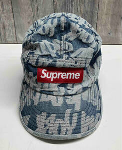 Supreme /シュプリーム/ Fat Tip Jacquard Denim Camp Cap/ファットティップジャガードキャンプキャップ/22SS/ボックスロゴ キャップ