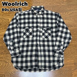 80s USA製 Woolrich ウールリッチ ネルシャツ チェック