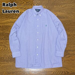 90s Ralph Lauren ラルフローレン シャツ 長袖 千鳥格子 M