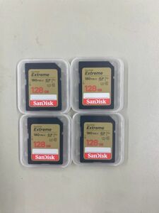  【2024年５月購入、未使用】SanDisk Extreme SDXCカード 128GB 4枚セット