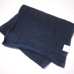 （B06）本麻　アンティーク　蚊帳の解きはぎれ藍染め古布古道具218㎝お洗濯済み
