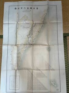 台湾　台東庁管内里程図　縮尺　20万分の1　年度不明　多分大正時代　市町村間の距離