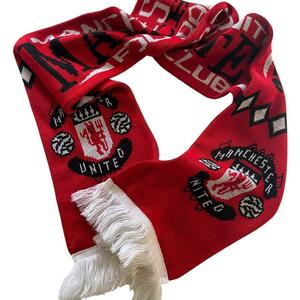 【人気】Manchester United マンチェスターユナイテッド マンU サッカー マフラー 応援グッズ レッド 赤 古着