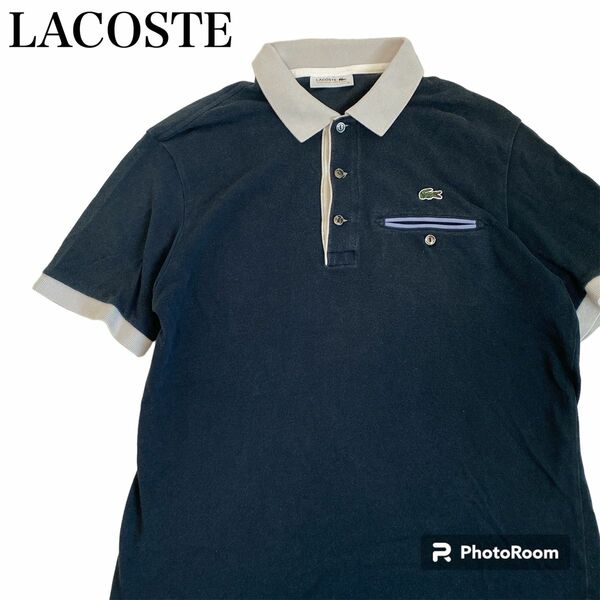 日本製　LACOSTE ラコステ　ポケット付き　半袖ポロシャツ　サイズ5
