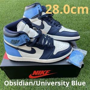 【美品】Nike AirJordan1 Retro High OG 28.0㎝　ナイキ エアジョーダン1 レトロ ハイ OG オブシディアン/ユニバーシティ ブルー