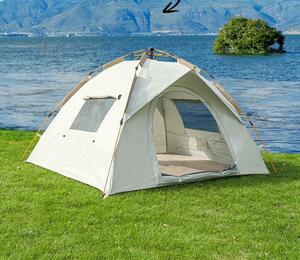 新品 テント ワンタッチテント ワンタッチ式 キャンプ 窓口あり メッシュ付き 210D 防風 UVカット　二重防水　UPF50+ 　2~4人用テント
