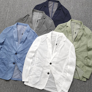 新品 メンズ スーツ ジャケット アウター 薄手 通気速乾 テーラードジャケット カジュアル 春夏 ブレザー/ ホワイト