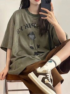 レディース Tシャツ トップス 春夏 ゆったり 可愛い 英文字 丸首 大きいサイズ 半袖 M-4XL