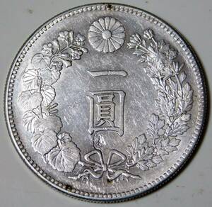 日本古銭 明治24年 一円銀貨 一圓銀貨 27g 検）円銀 硬貨 貨幣 1圓銀貨 1円銀貨 アンティーク コレクション