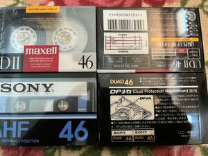 新品・未使用　カセットテープ　46分（Maxell UDⅡ、SonyAHF46,DUAD46）