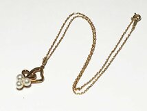 【MIKIMOTO】ミキモト アコヤ真珠 K18 パール 4.1～4.5ｍm ネックレス 長さ約39.5cm 約4g_画像3