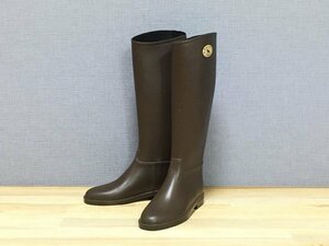 DAFNAda crucian lady's rain boots boots Raver boots size 37 lady's approximately 23.5cm brown group 