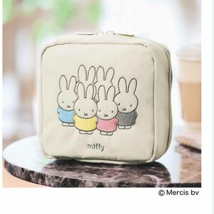 steady. ステディ. 2024年 6月号付録 miffy ミッフィー 刺しゅうが可愛い！ガバッと開くスクエアポーチ