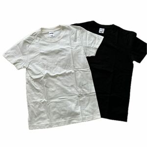 Tシャツ 無地 半袖 厚手 6.2オンス XS コットン 綿100% 白と黒の2枚SET！