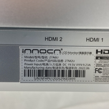 【動作保証】 INNOCN 27A6U 27インチ 4K LED モニター 2022年製 中古 良好 N8330291_画像5