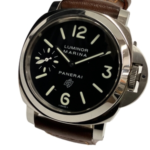 【中古】 パネライ ルミノール マリーナ PAM00005 黒文字盤 革ベルト 稼働品 メンズ 腕時計 PANERAI LUMINOR MARINA LOGOT8811297