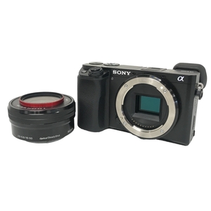 【動作保証】SONY α6100 SELP1650 ミラーレス一眼 カメラ ボディ E PZ 16-50mm 3.5-5.6 OSS レンズ セット カバー付き 中古 良好 F8900469