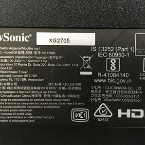 【動作保証】 ViewSonic XG2705 27インチ ゲーミングモニター モニターのみ 液晶 ディスプレイ 2022年製 ビューソニック 中古 F8785005の画像10