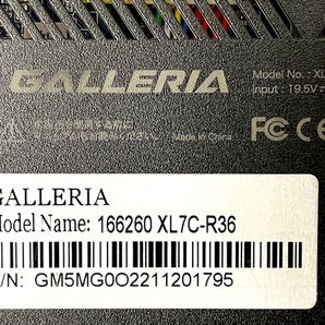 【動作保証】Thirdwave GALLERIA XL7C-R36 ゲーミング ノート PC i7 10875H 16GB SSD 512GB 15.6インチ RTX 3060 Win11 中古 美品 T8787903の画像9
