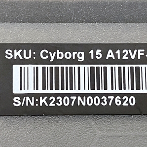 【動作保証】MSI Cyborg 15 A12VF 15.6インチ ノートパソコン i5-12450H 16GB SSD 1TB RTX 4060 win11 中古 良好 M8792171の画像9