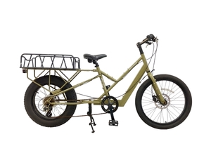 【動作保証】HACHI HACHI CYCLE CARGO BIKE for DAD パパチャリ マットカーキモデル アルミコンテナ付 自転車 88サイクル 訳有 楽O8809144