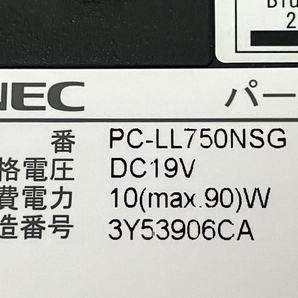 【動作保証】NEC LaVie L PC-LL750NSG 15.6インチ ノートパソコン i7-4700MQ 8GB HDD 1TB win10 ジャンク M8765745の画像9