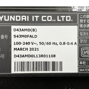 【動作保証】HYUNDAI D43AMD 屋内デジタルサイネージ 202?年製 スタンド付 中古 楽 Y8579715の画像3